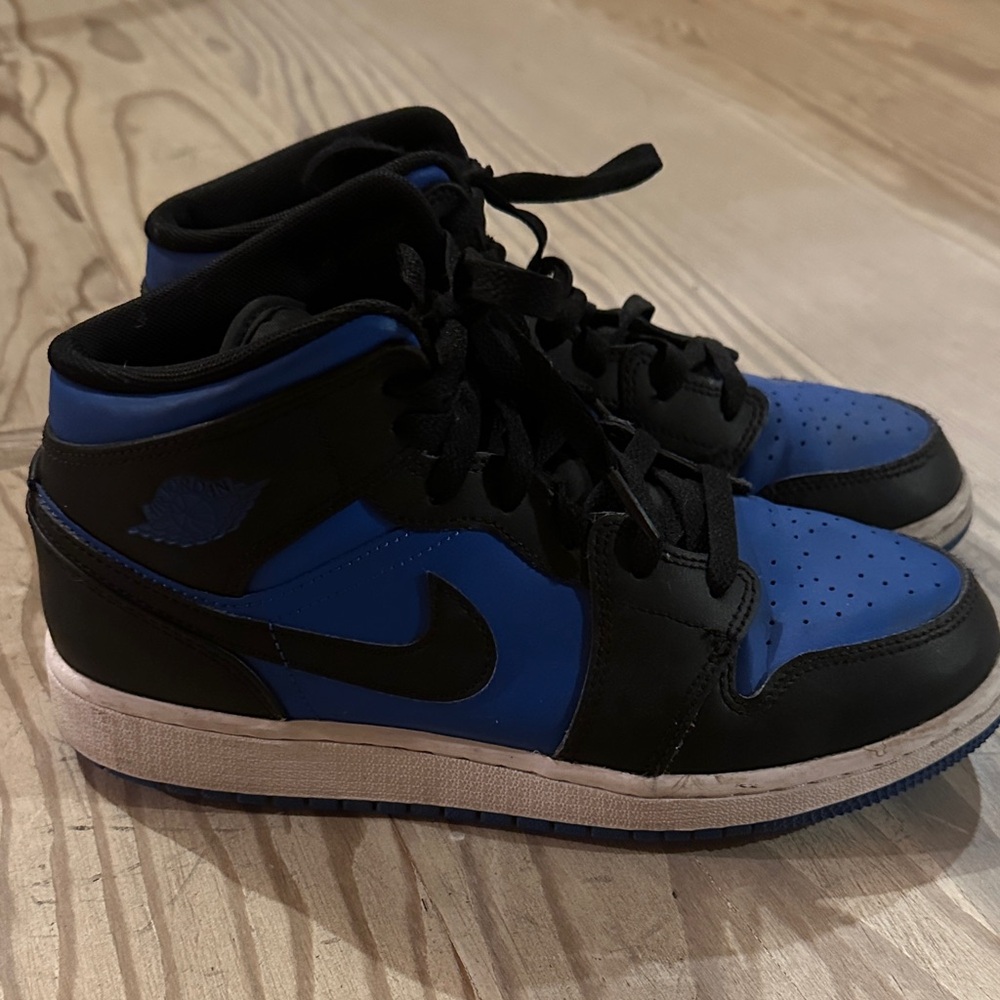 Nike Jordan blue and black high top sneakers